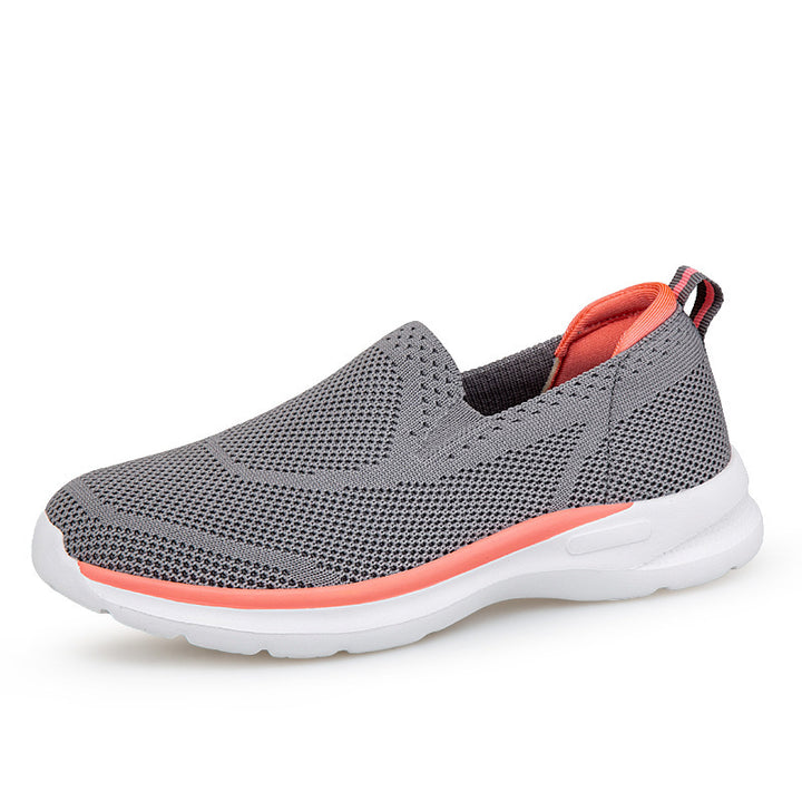 Women's slip-on knit trainer with sock-like shaft, pull tab, and responsive cushioning Mune Fashion