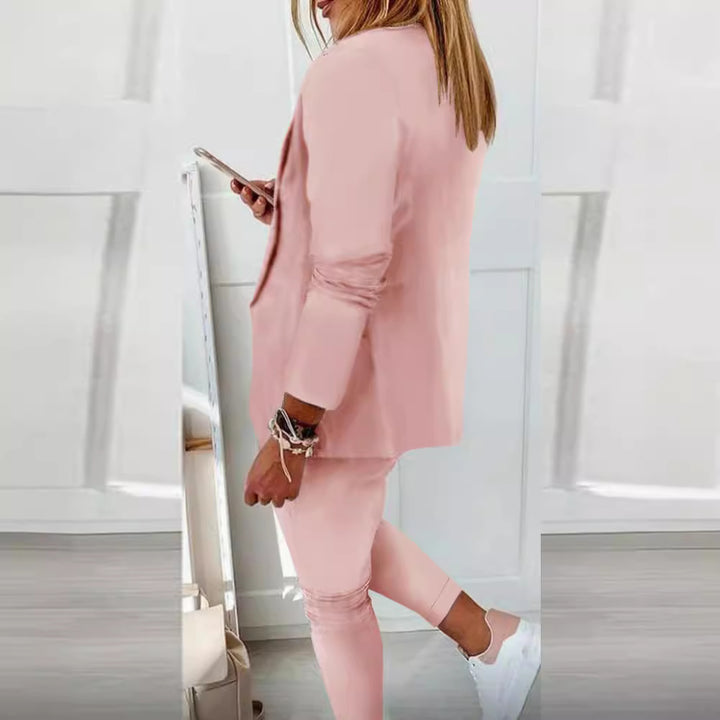 Women's two-piece blazer jogger set with tailored blazer and elastic waistband trousers Mune Fashion
