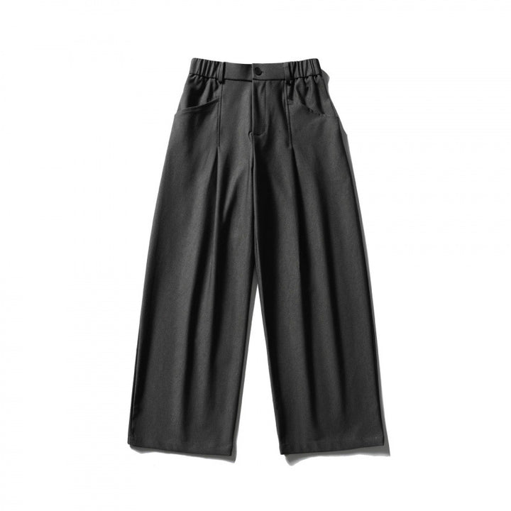 Women High-waisted Culotte Pants with elastic back, soft twill and decorative front pleats Mune Fashion