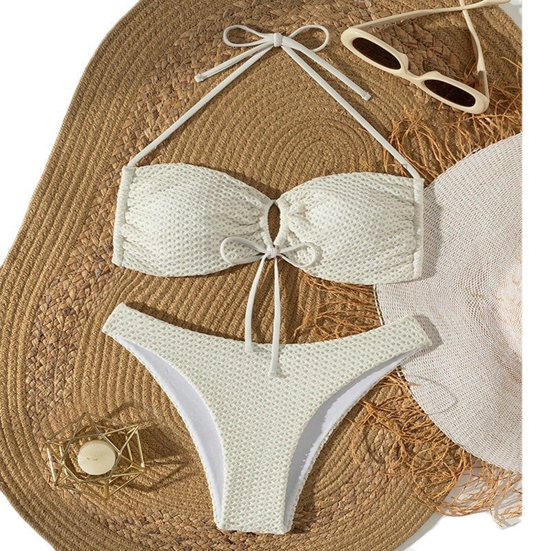 Women’s bikini set with high-quality knot design and chic textured fabric Mune Fashion