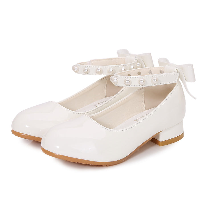 Girl ballerinas with pearl and bow decoration Mune Fashion