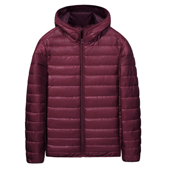 Men's ultralight quilted hoodie with horizontal chamber cut quilting and full zip Mune Fashion