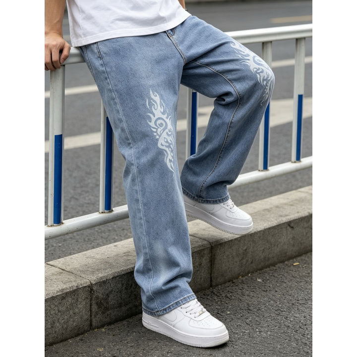 Men's Stylish Loose-Fit Jeans with Unique Graphics Mune Fashion