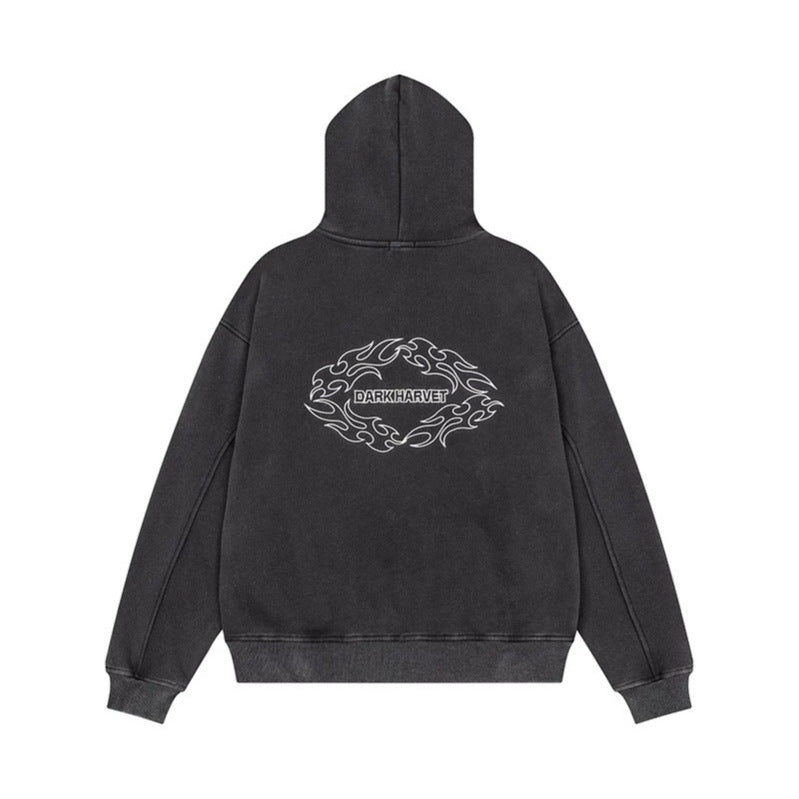 Ladies Hooded Sweat Jacket with decorative Double Button Placket and Zipper Mune Fashion