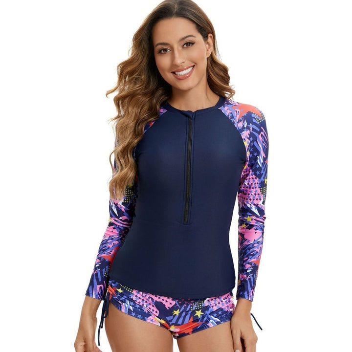 Damen Sportlicher Langarm Rashguard mit innovativem Muster Echo Archiv