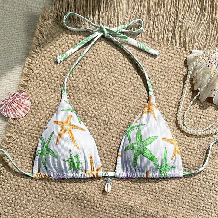 Women's triangle bikini with maritime star pattern Mune Fashion