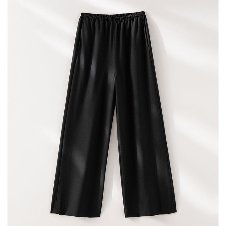 Women's Oversize Satin Blouse in Shirt Cut with Classic Collar and Rounded Hem Mune Fashion