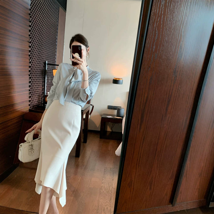 Women Elegant Blouse with Bow Detail Mune Fashion