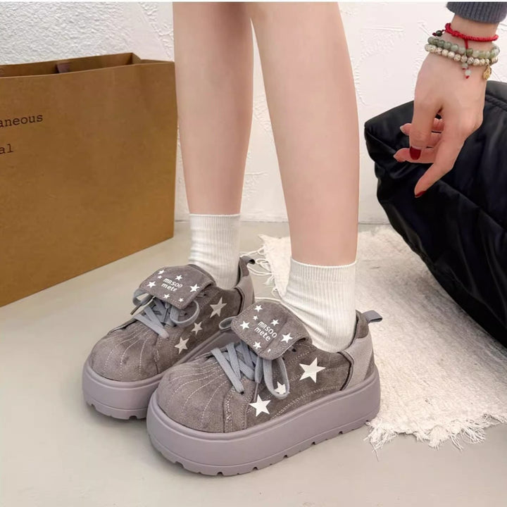 Women's Platform Sneakers with Playful Star and Bow Details Mune Fashion