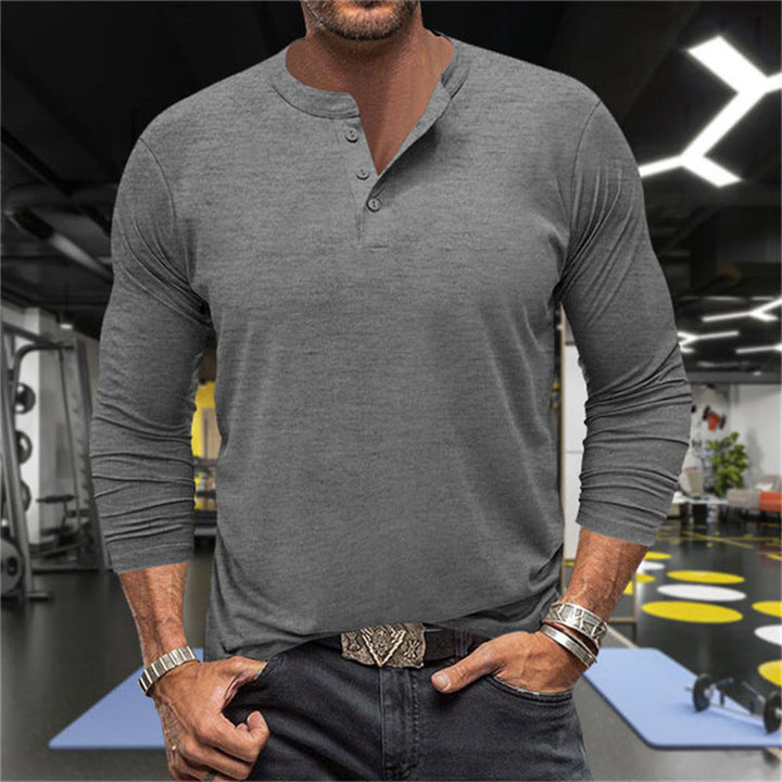 Men's Long Sleeve Henley Shirt made of breathable cotton blend Mune Fashion