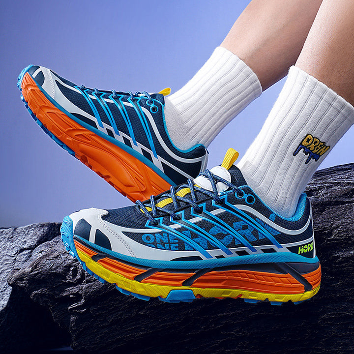 Men's technical trail running sneakers with shock-absorbing hollow core midsole, reinforced toe cap, and grippy off-road profile sole Mune Fashion