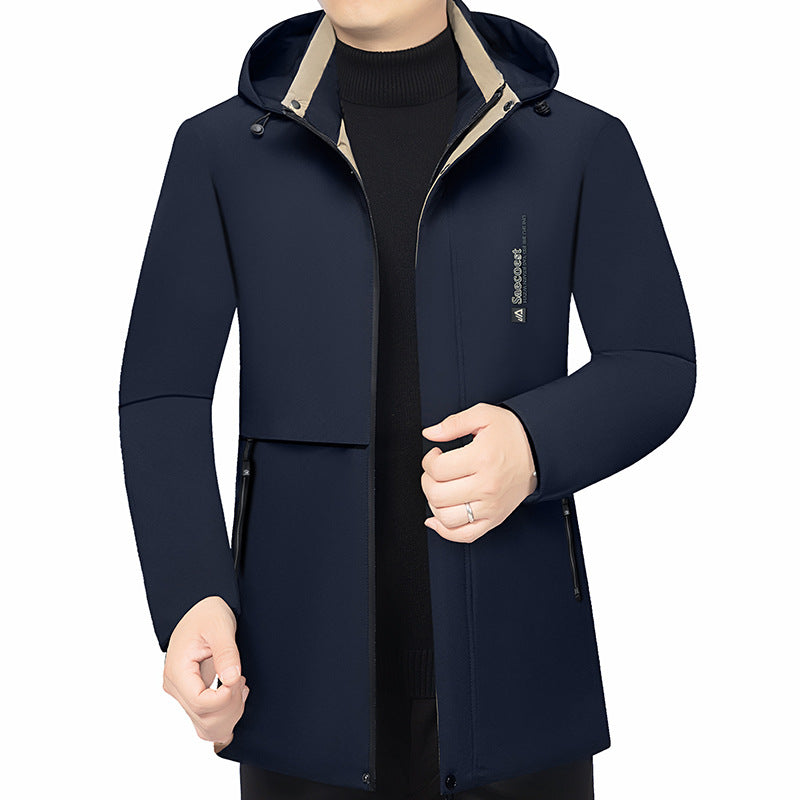 Men's padded stand-up collar jacket with water-repellent surface and zippered pockets Mune Fashion