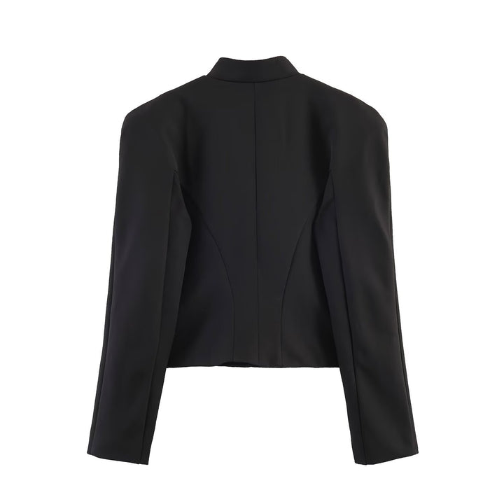 Women's short jacket in military style with stand-up collar and decorative frog detail Mune Fashion