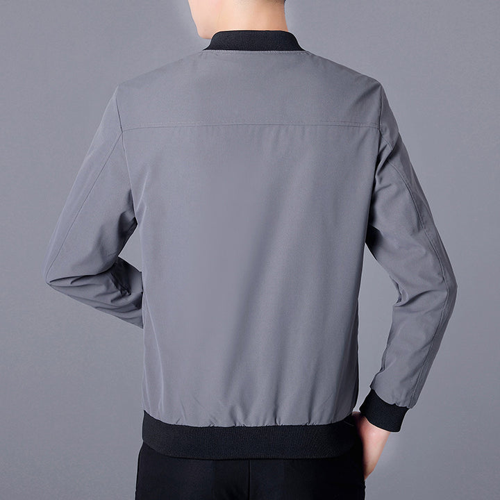 Men's Lightweight Wind and Water-Resistant Bomber Jacket with Ribbed Cuffs Mune Fashion