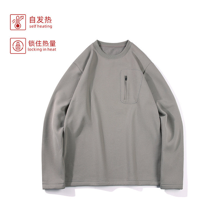Men's Oversized Sweatshirt with Chest Zipper Pocket, Raglan Sleeves and Soft Inner Lining Mune Fashion