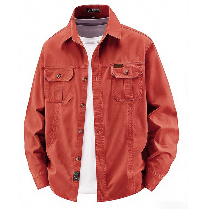 Men's lightweight overshirt jacket with flap chest pockets and classic shirt collar Mune Fashion