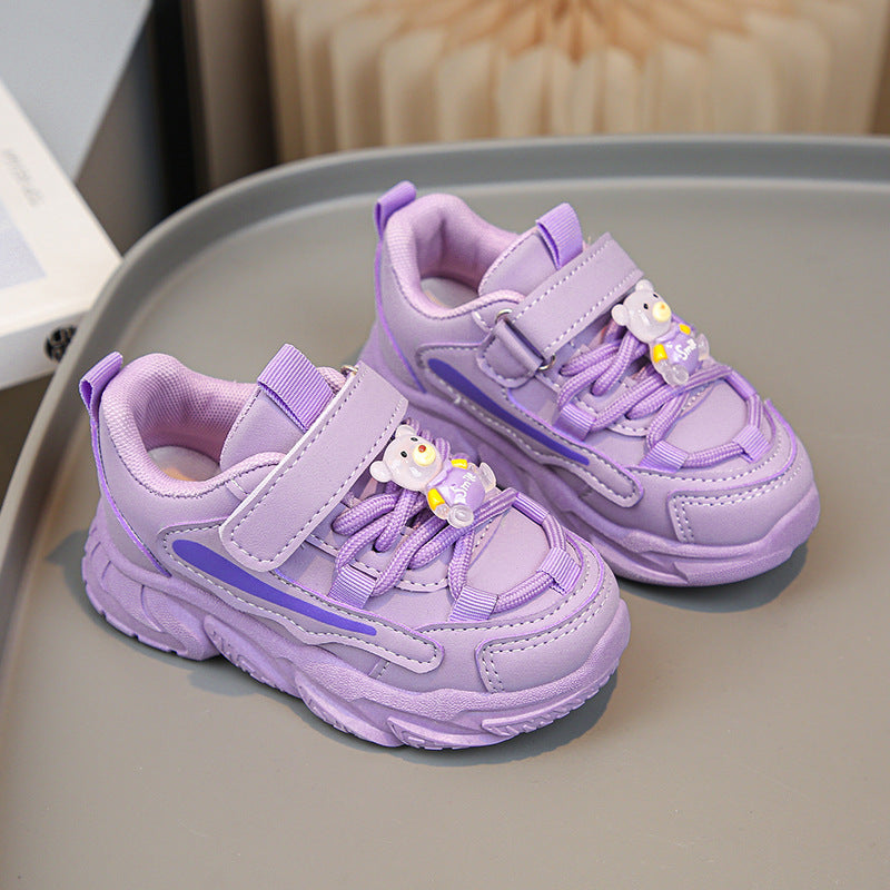 Women's Sporty Kids Sneakers with Practical Velcro Closure and Animal Applications Mune Fashion