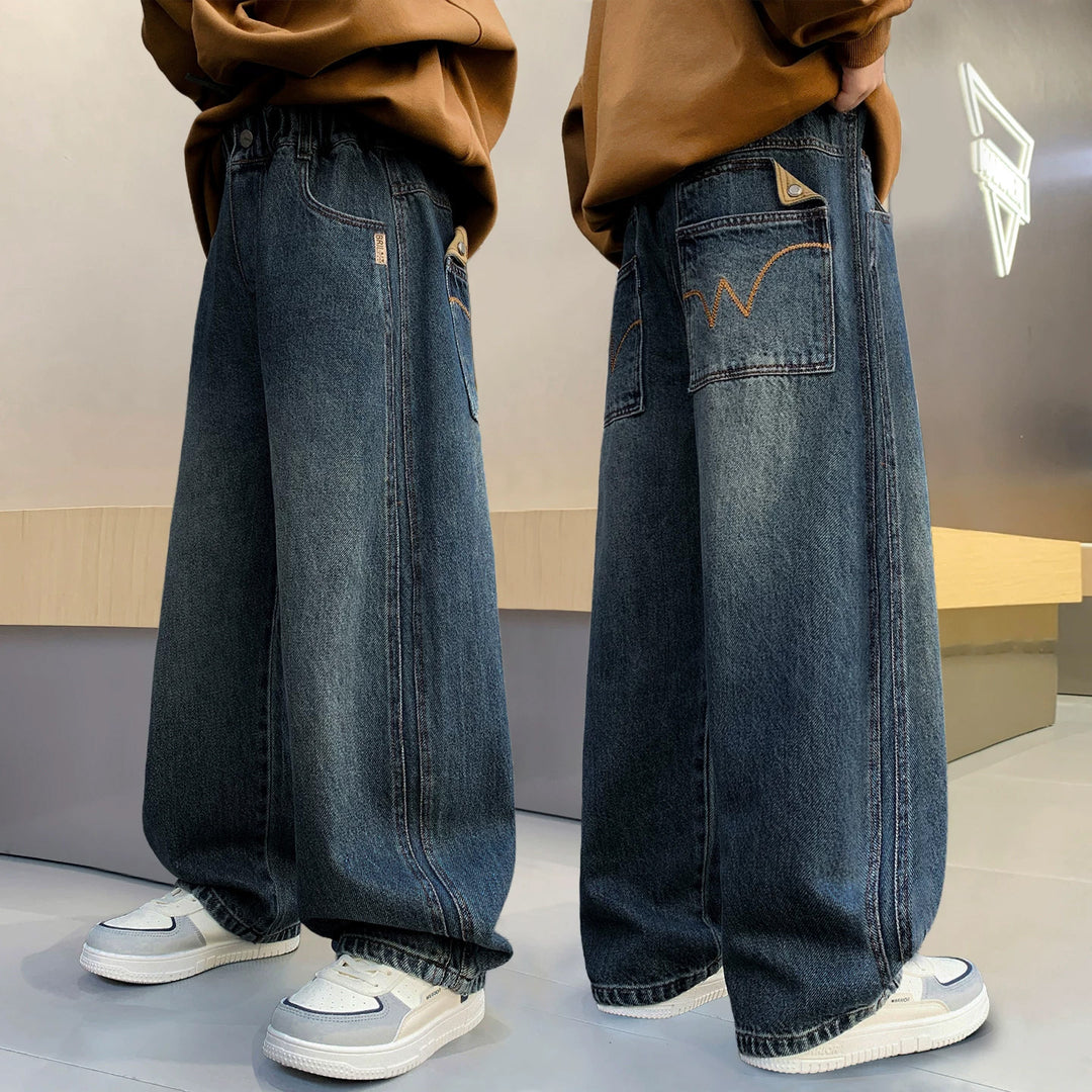 Women's Wide Jeans Pants with High Waist Mune Fashion