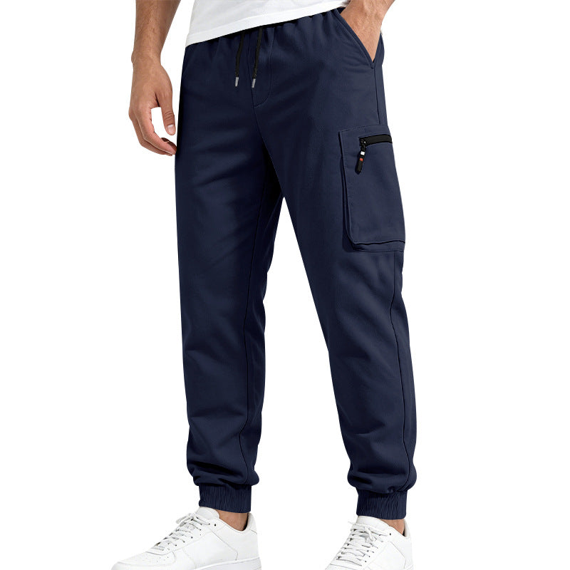 Men's Multifunctional Slim Jogging Pants with Cargo Pocket, Elastic Drawstring and Ribbed Cuffs Mune Fashion