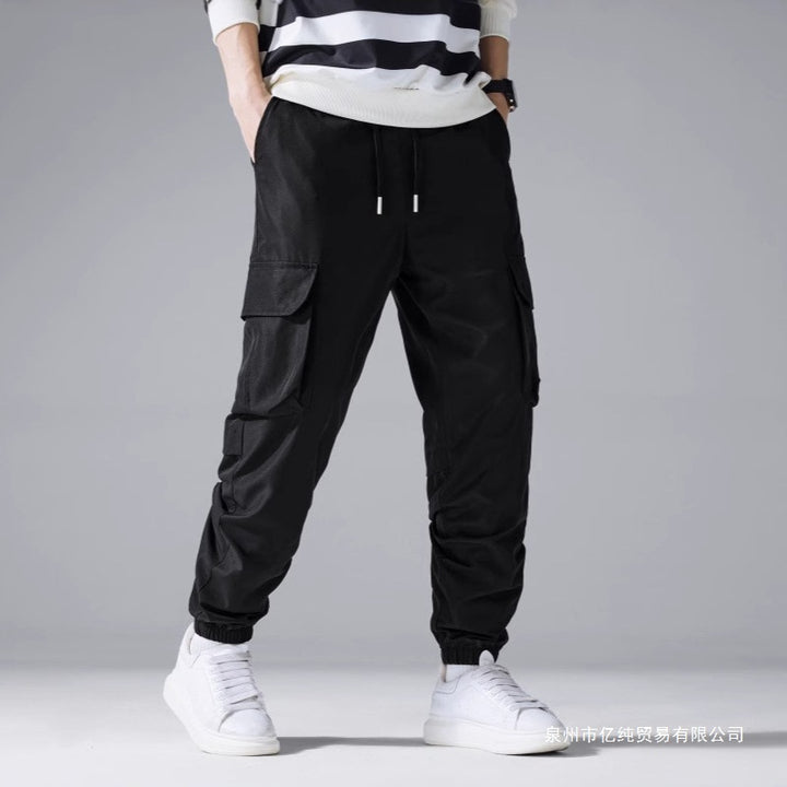 Men's Cargo Jogging Pants with Drawstring, Elastic Ankle Cuffs & Multiple Pockets Mune Fashion