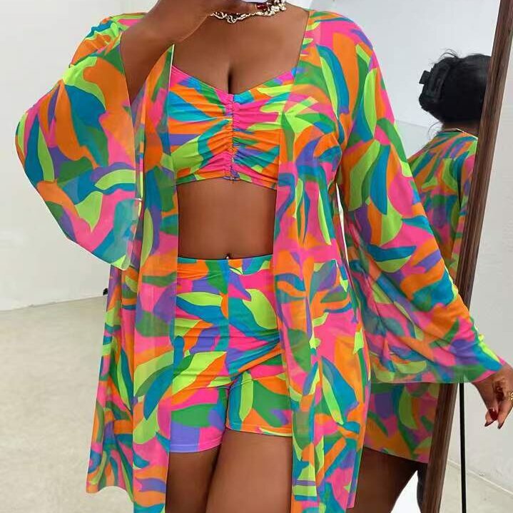 Women's bathing set with transparent kimono and casual top Mune Fashion