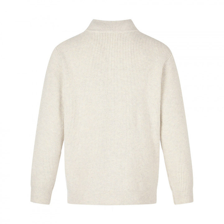 Unisex Zip-knit jacket in boxy cut with stand-up collar and ribbed texture Mune Fashion