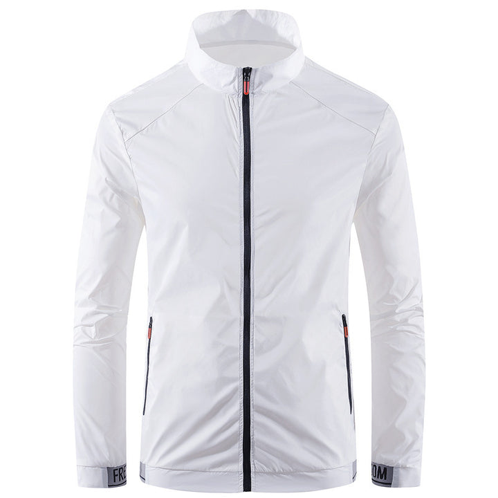 Men's nano ultralight windproof leisure jacket with stand-up collar concealed zipper and zippered pockets Mune Fashion