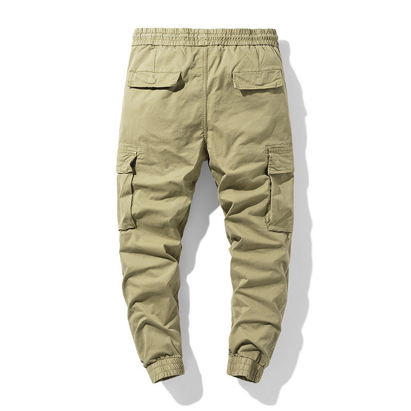 Men's Stretch Canvas Cargo Jogger with Elastic Waistband, Multi-Pocket, and Drawstring Mune Fashion