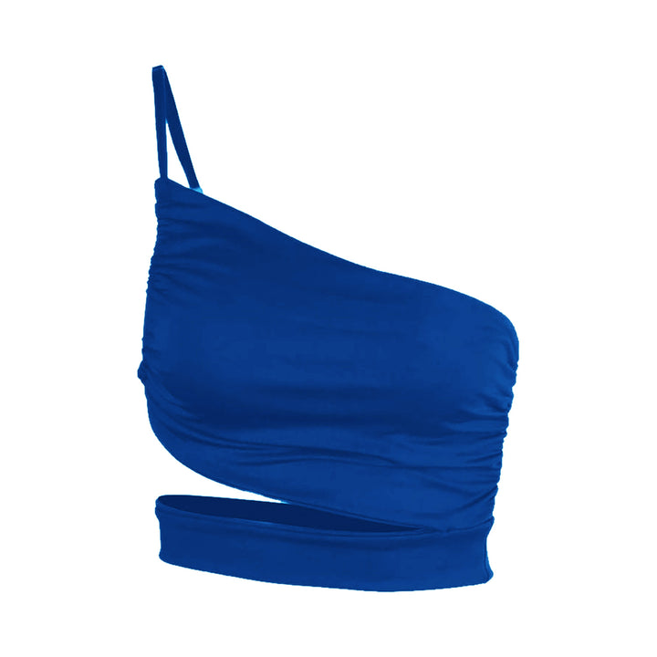 Women's asymmetrical crop top with elegant wrap design Mune Fashion