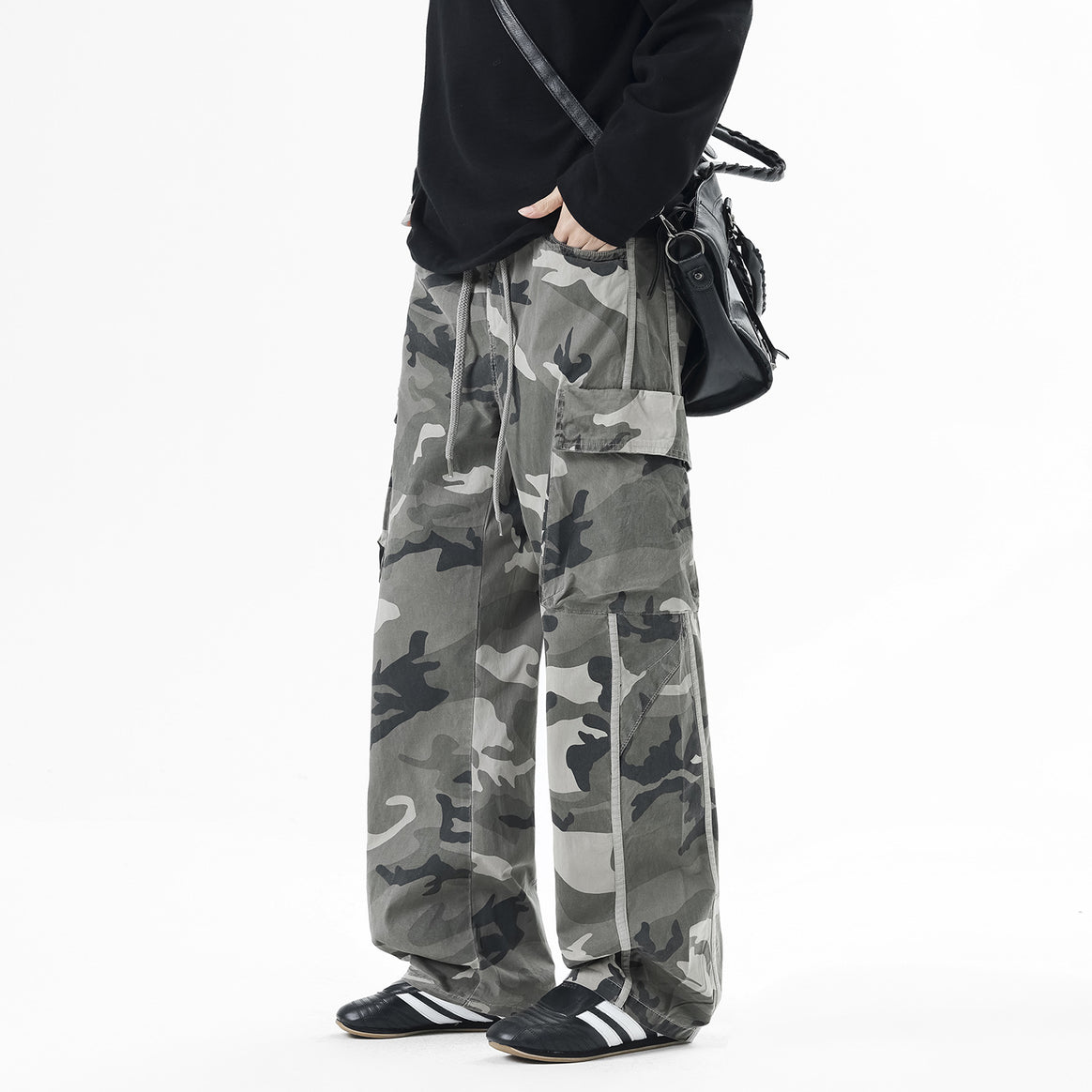 Herren Cargohose mit elastischem Bund, Tunnelzug und Mehrfach‑Taschen Mune Fashion