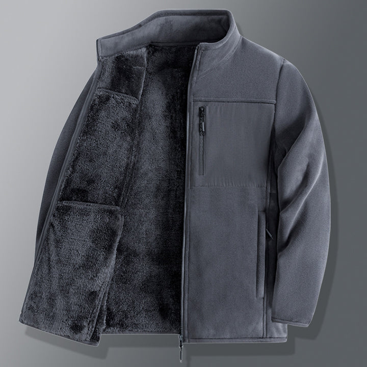 Men's functional thermo fleece jacket with soft teddy inner lining, chest zip pocket and two-way zipper Mune Fashion