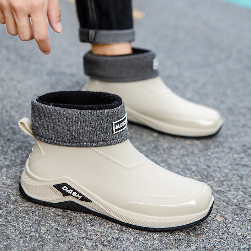 Men's waterproof insulated ankle boots with non-slip tread sole Mune Fashion