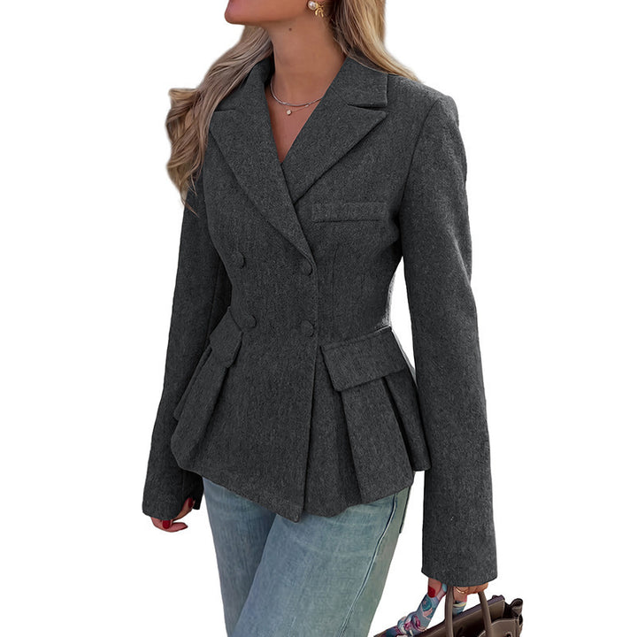 Women's Elegant Blazer with Ruffle Details Mune Fashion
