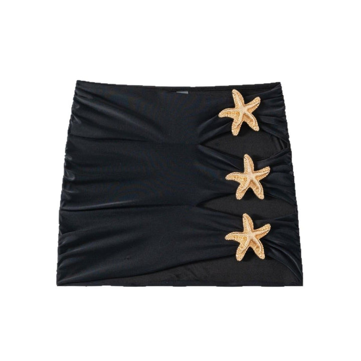 Women's Beach Skirt with Elegant Cut-Outs and Sparkling Shell Details Mune Fashion