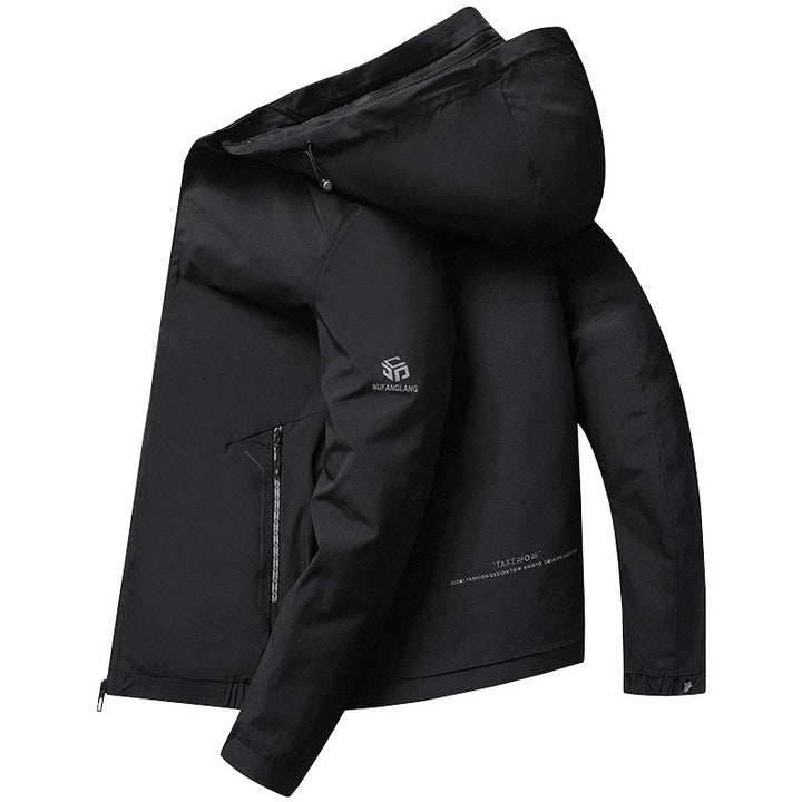 Men's lightweight hooded jacket in urban travel style with three-quarter sleeves Mune Fashion