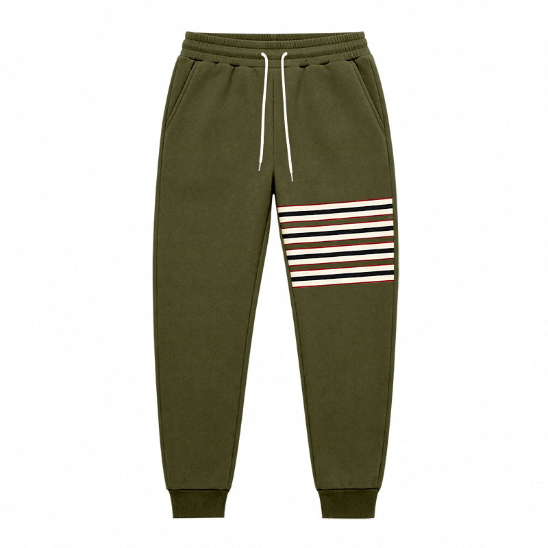 Men's Sporty Jogging Pants with Side Stripe Panel and Drawstring Mune Fashion