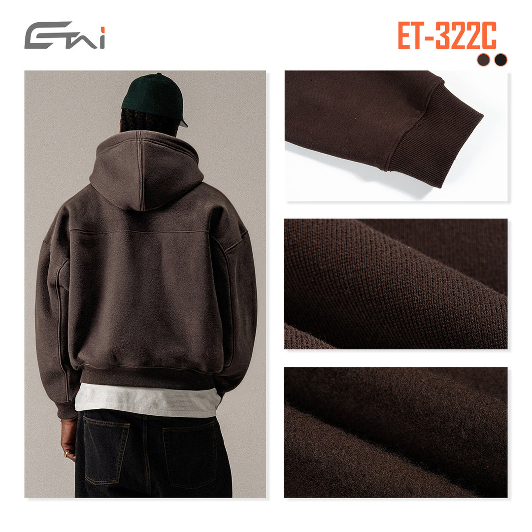 Unisex Short Cut Hoodie with Full Zip Mune Fashion
