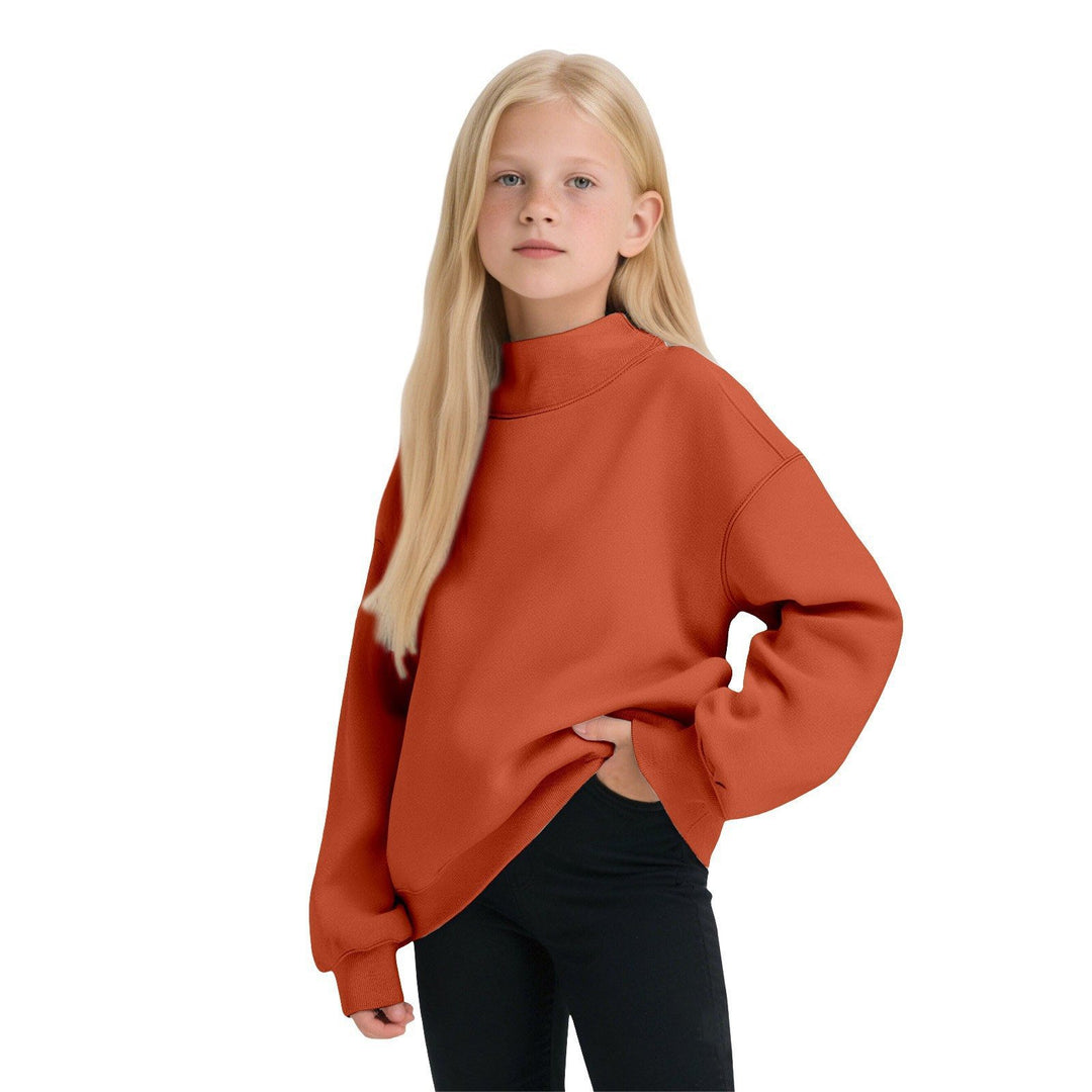 Women Casual Funnel-Neck Sweatshirt in Oversized Cut with Dropped Shoulder Mune Fashion