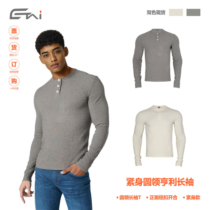 Women Long Sleeve Thermal Henley Shirt Mune Fashion