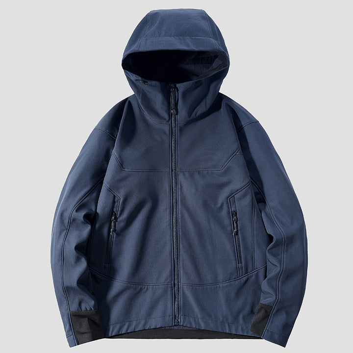 Men's Softshell Outdoor Jacket with windproof, breathable membrane and adjustable hood Mune Fashion