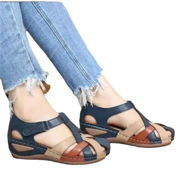 Women Braided Closed Comfort Sandals with Adjustable Ankle Strap Mune Fashion