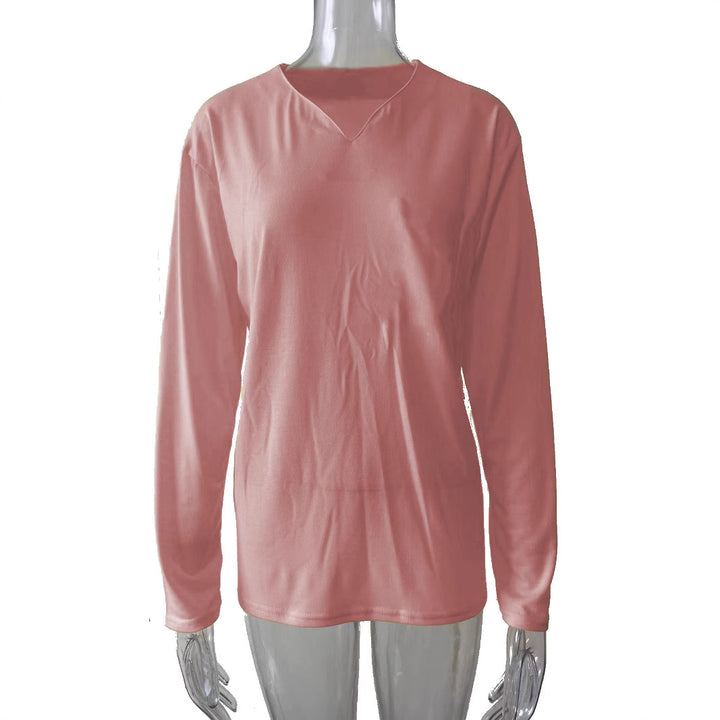 Women nan legeres Long-sleeve shirt with V-notch neckline, chest pocket, and relaxed oversized fit Mune Fashion