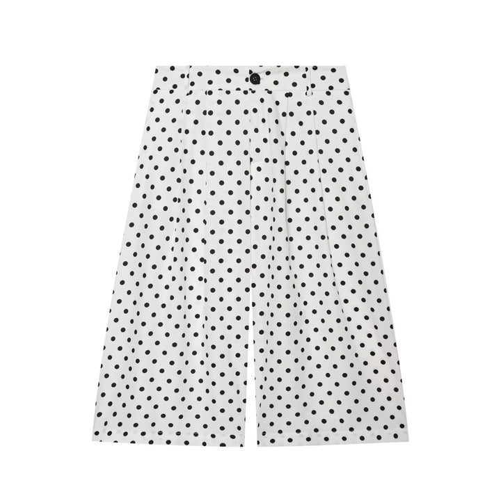 Women's Wide Culotte Pants with High Waist and Soft Dart Pleats Drune