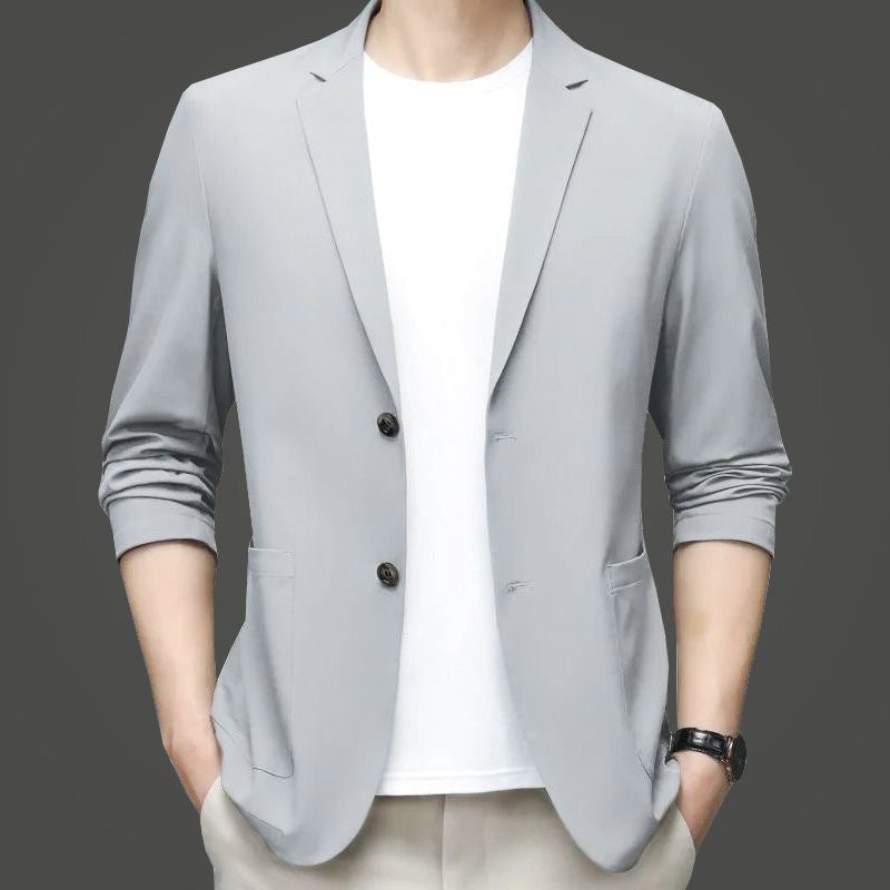 Men's Lightweight Unstructured Jersey Blazer with Stretch and Patch Pockets Mune Fashion