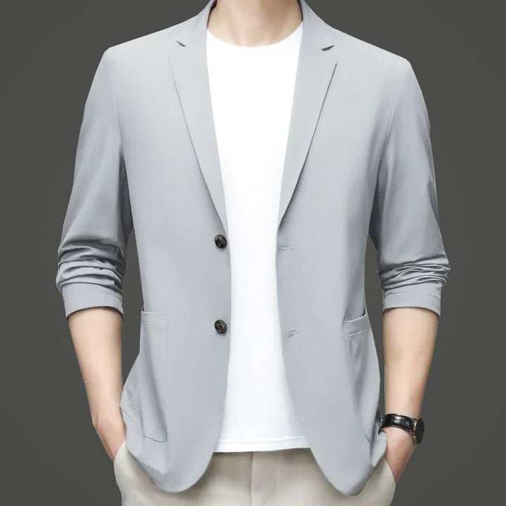 Men's Lightweight Unstructured Jersey Blazer with Stretch and Patch Pockets Mune Fashion