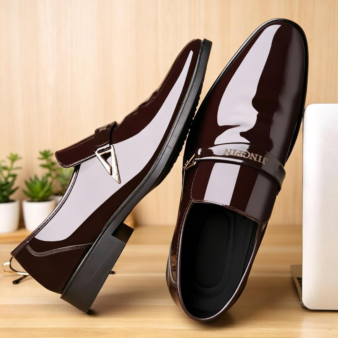 Men's Elegant Patent Leather Shoes Mune Fashion