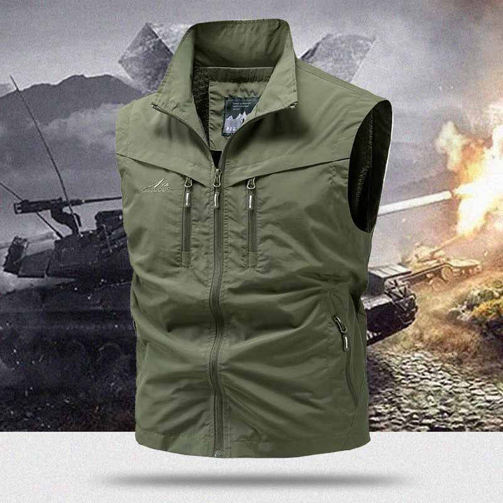 Men's Technical Utility Vest with High Collar and Multi-Pockets Mune Fashion