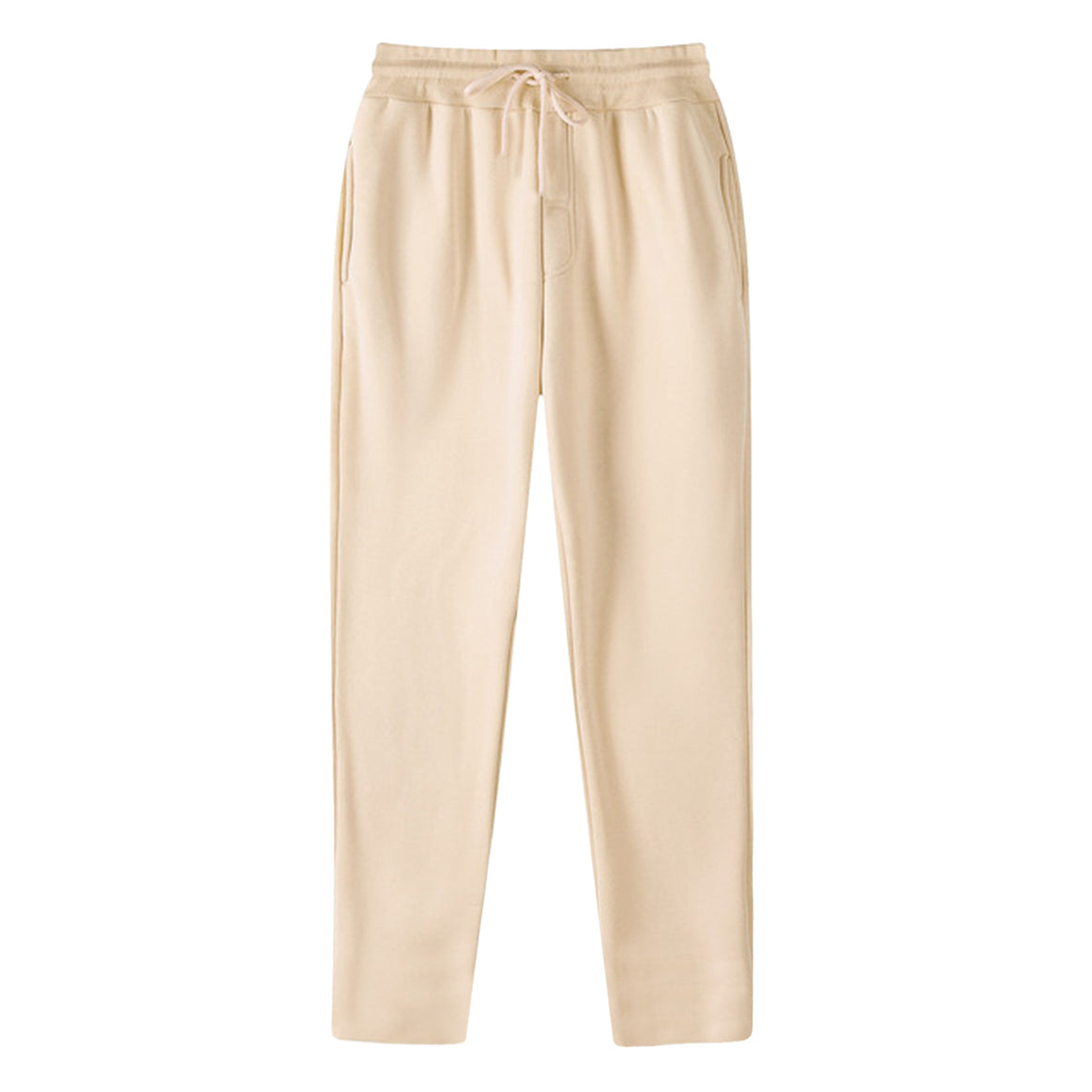 Men's straight-cut sweatpants made of mottled cotton blend with elastic waistband, drawstring, and side pockets Mune Fashion