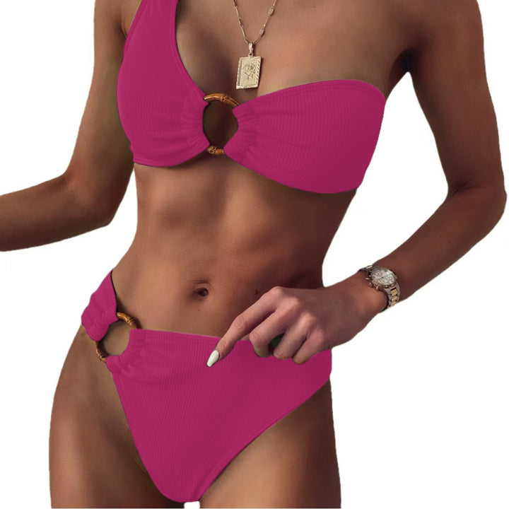Women's Stylish Triangle Bikini with Golden Details Mune Fashion