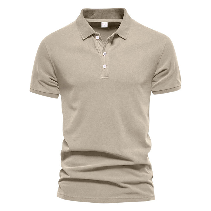 Men's breathable cotton polo shirt short sleeves with classic collar and ribbed cuffs Mune Fashion